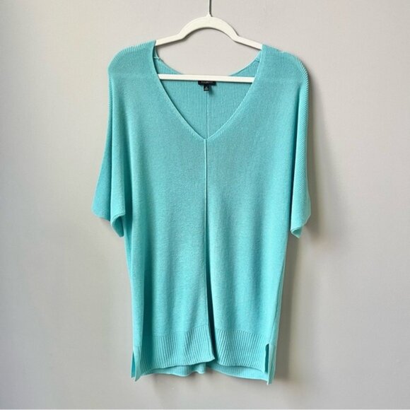 Talbots Sweater Women's Medium Mint Green Ribbed Knit Preppy Beachy Coastal Soft - Picture 1 of 12